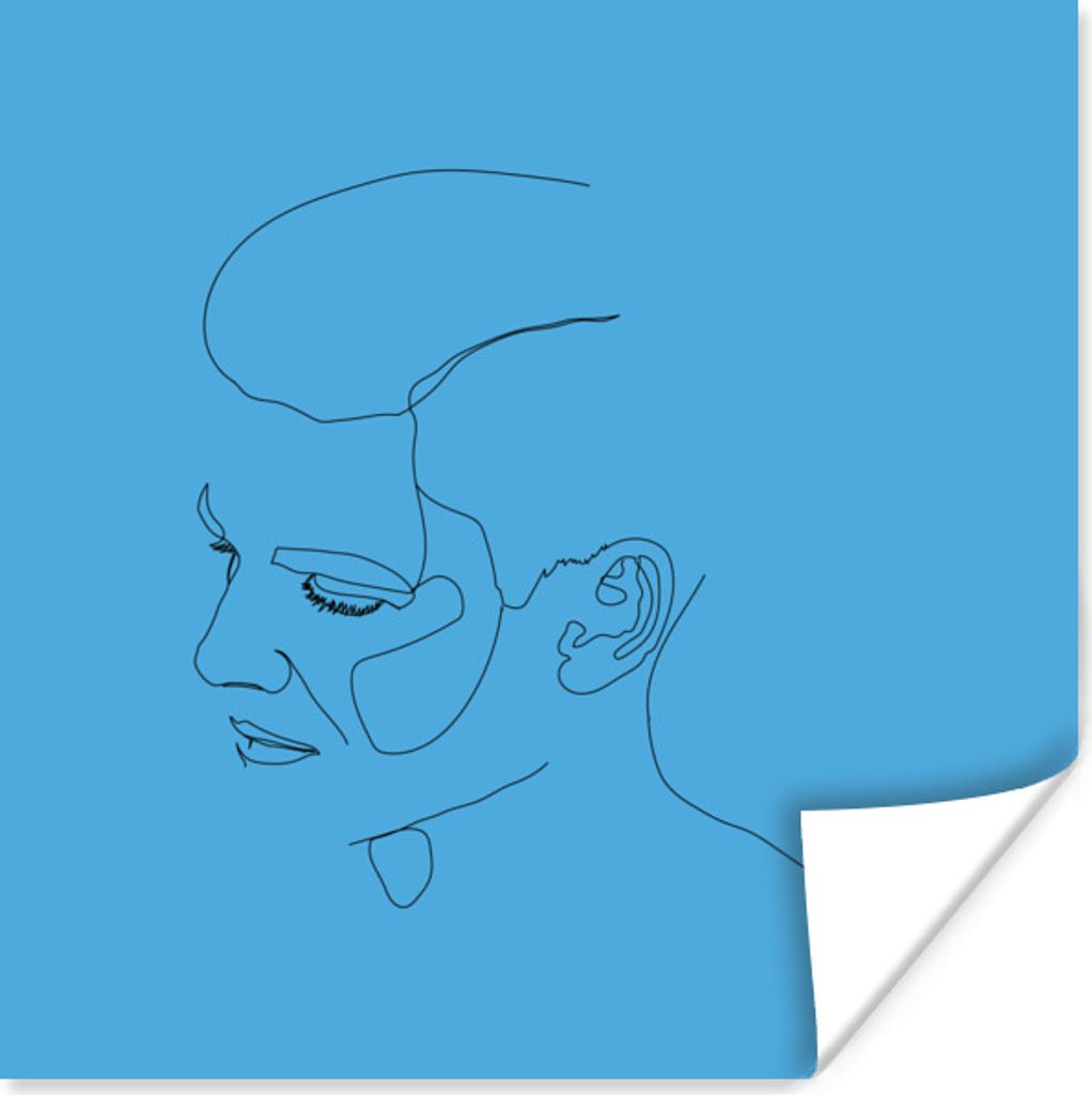 MuchoWow Poster Gesicht - Mann - Abstrakt 30x30 cm - Wandposter - Printing