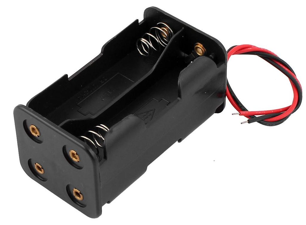 Dual Sides 2 Draht Batteriefach Halter Schwarz fš¹r 4 x 1,5V AA Batterie