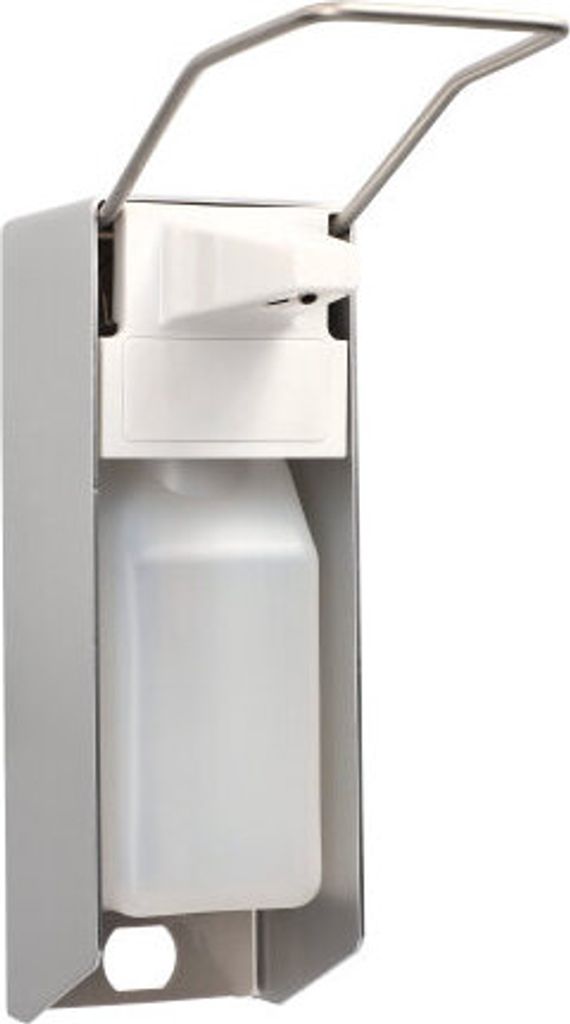 Medi-Inn Wandspender Eurospender Aluminium gebürstet mit Langarmhebel inkl. Leerflasche 500 ml (10 Stück)