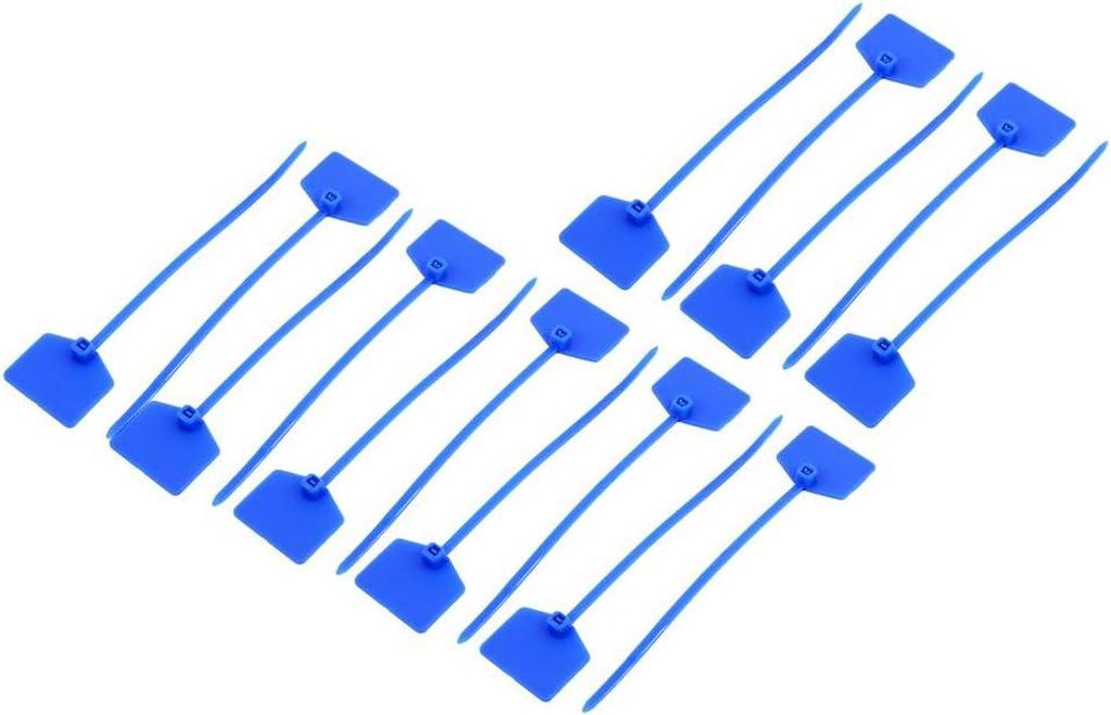 3 selbstsichernde Nylon-Kabelschuhe, 15×120 mm, blaue Drahtmarkierung, Kabelmarkierer