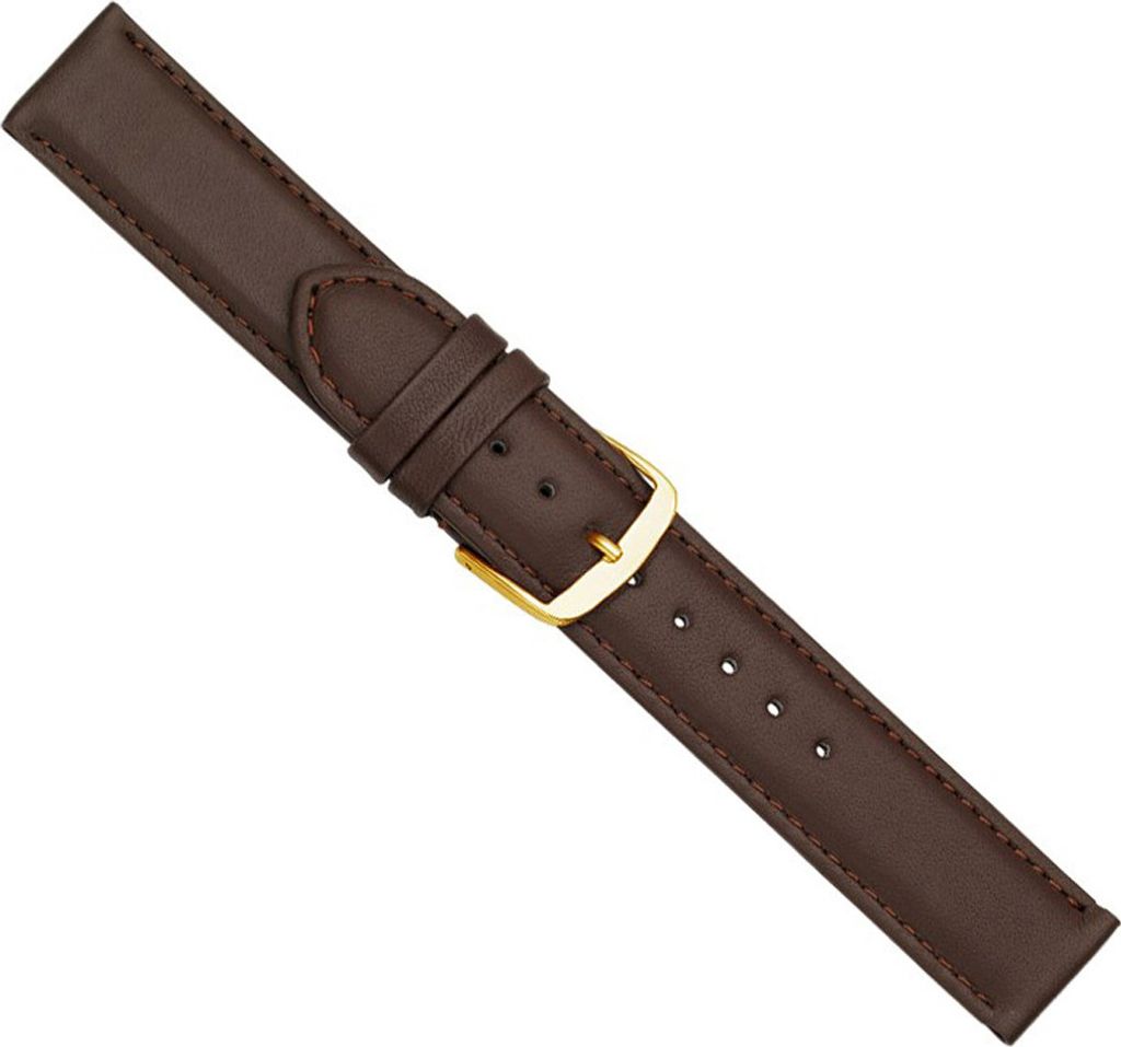 Beach Ersatzband Uhrenarmband Kalbsleder Dunkelbraun 20430G, Stegbreite:16mm