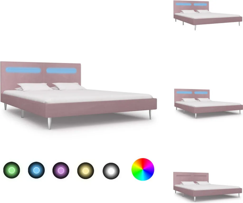 Lit Design 180x200 cm Rose LED pour une Ambiance de Chambre Romantique