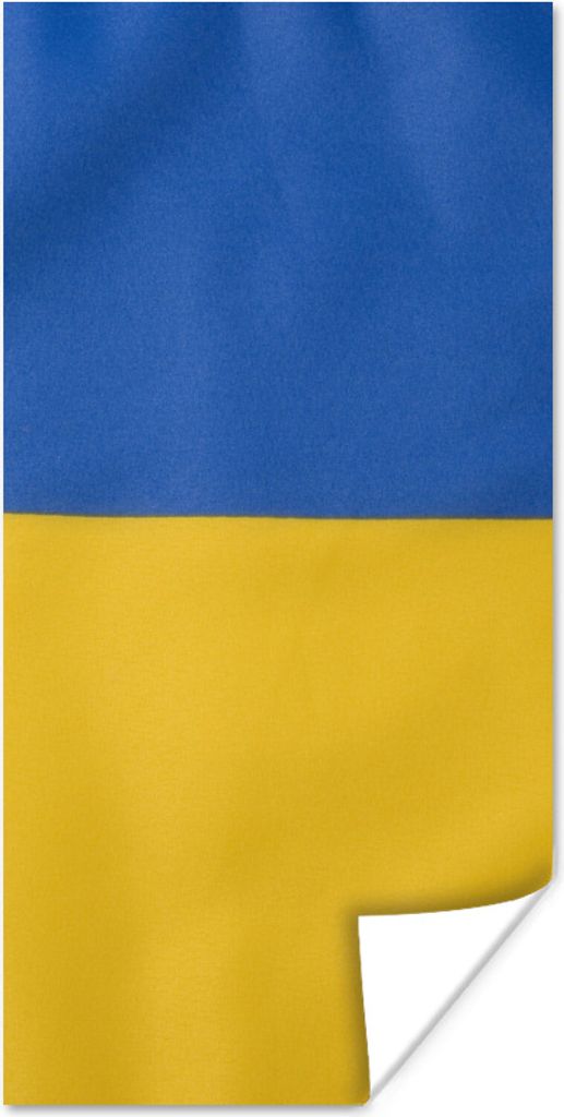 MuchoWow Poster Nahaufnahme der Flagge der Ukraine 80x160 cm - Kinderzimmer