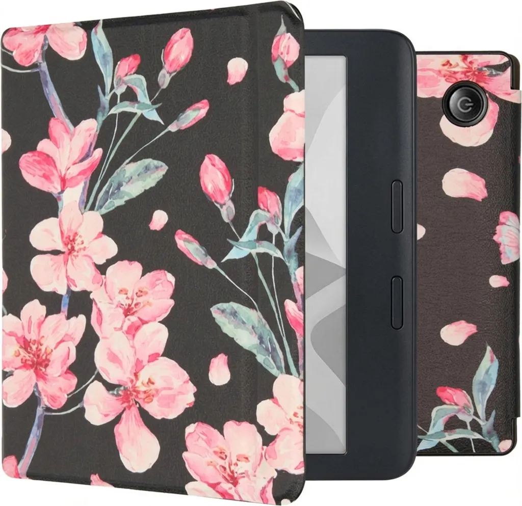imoshion Custodia Kobo Libra H2O - Cover Rigida Sottile con Supporto Blossom