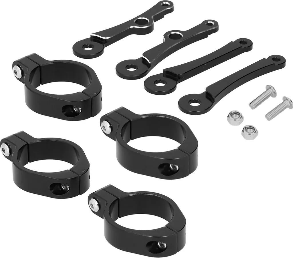 Support phare moto CNC alu anodisé noir pour fourche 1,5 à 1,6 pouce