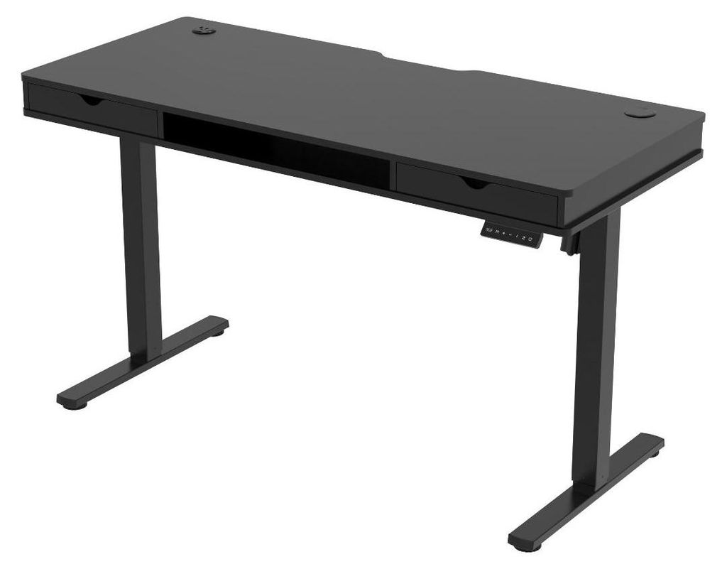 Czarne biurko elektryczne regulowane z szufladami 140x60 cm Zdjęcie produktu 