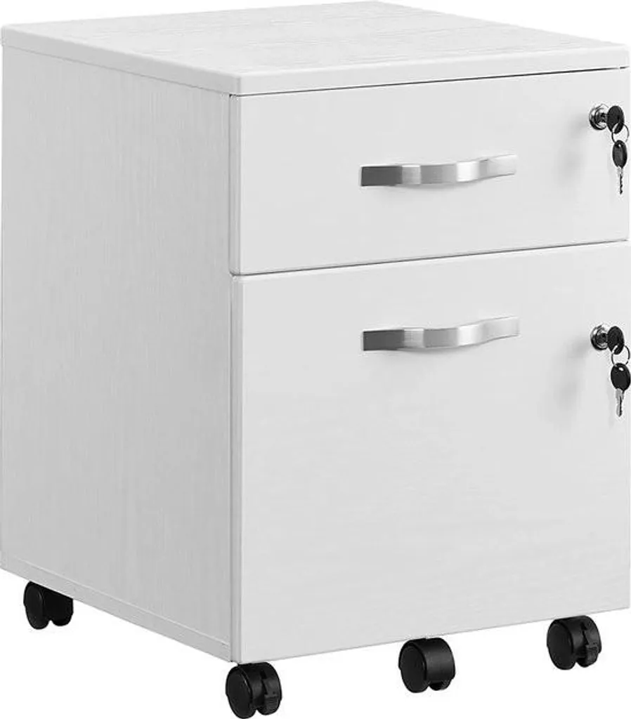 Caisson de bureau verrouillable 2 tiroirs et 5 roulettes pour dossiers A4