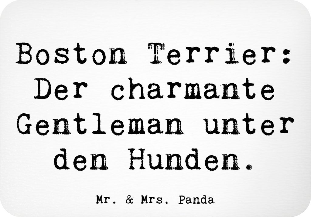 Mr. & Mrs. Panda magnet Spruch Boston Terrier Gentleman - Weiß - Geschenk, US-Hunderasse, Notizhalter, Kühlschrankmagnet, kleiner Hund, whiteboar...