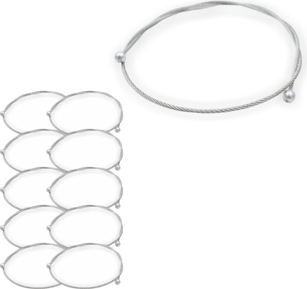 10x Drahtseil Ø 1,2 mm, beidseitig mit Kugel Ø 5 mm, Stahl verzinkt | Länge 175 mm