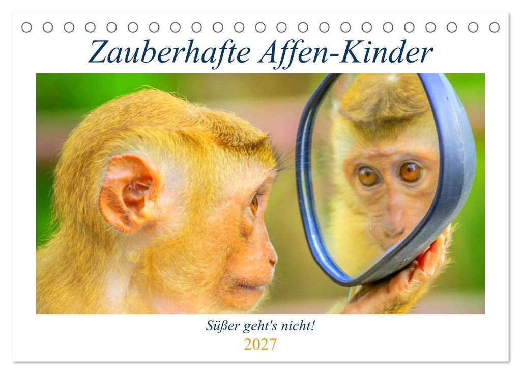 Zauberhafte Affenkinder. Süßer geht ́s nicht! (Tischkalender 2027 DIN A5 quer), CALVENDO Monatskalender
