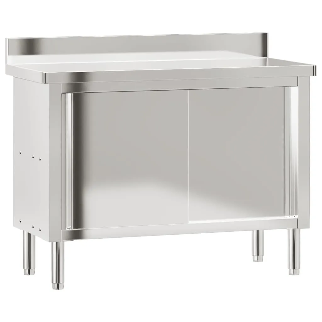 Plan de travail professionnel inox avec placard pour cuisine et labo