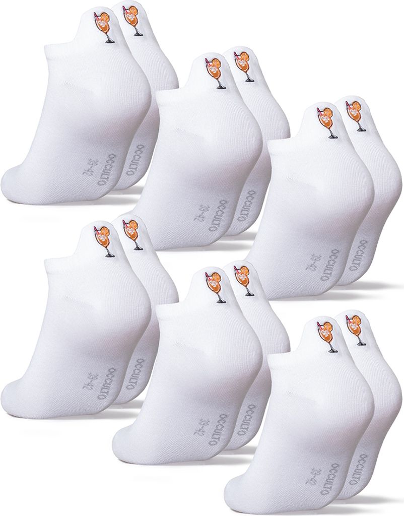 Occulto Damen & Herren Motiv Sneaker Socken 6er Pack (Modell: Luca)