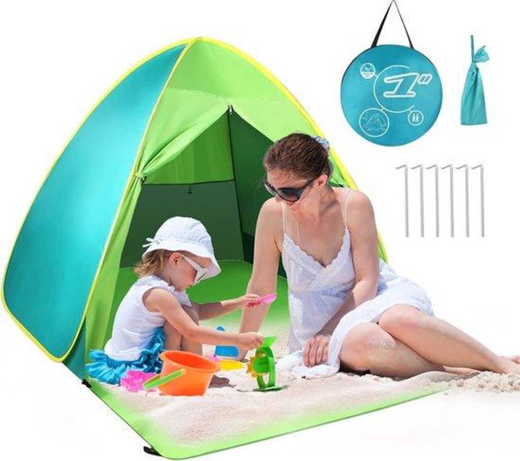 Leichtiges Strandhaus mit Sonnenschutz Winddach und Schnellverschluss Familienfreundliches Babyzelt für den Außenbereich, ideal für Camping, Gar...
