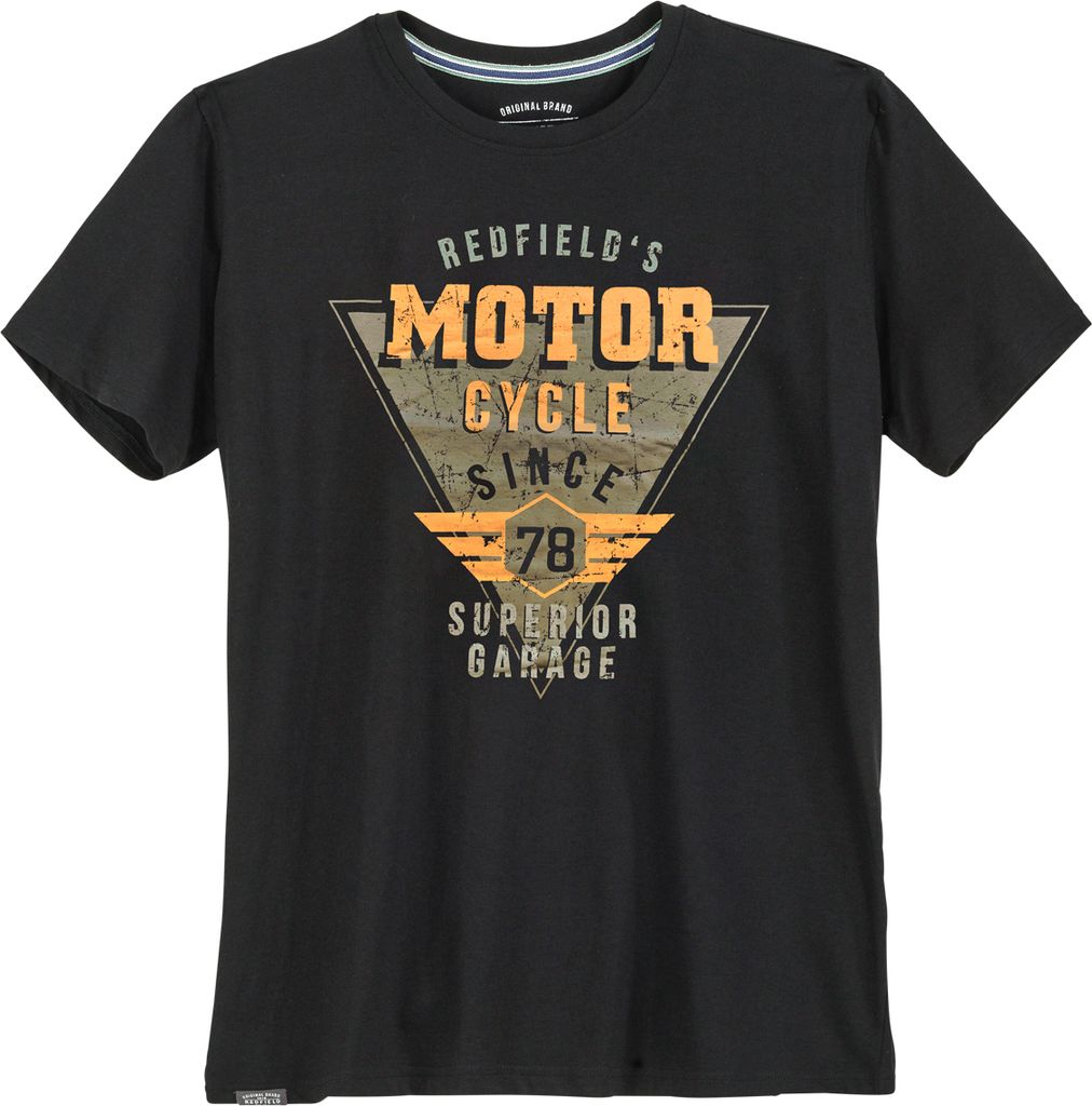 Redfield T-Shirt große Größen schwarz Vintageprint
