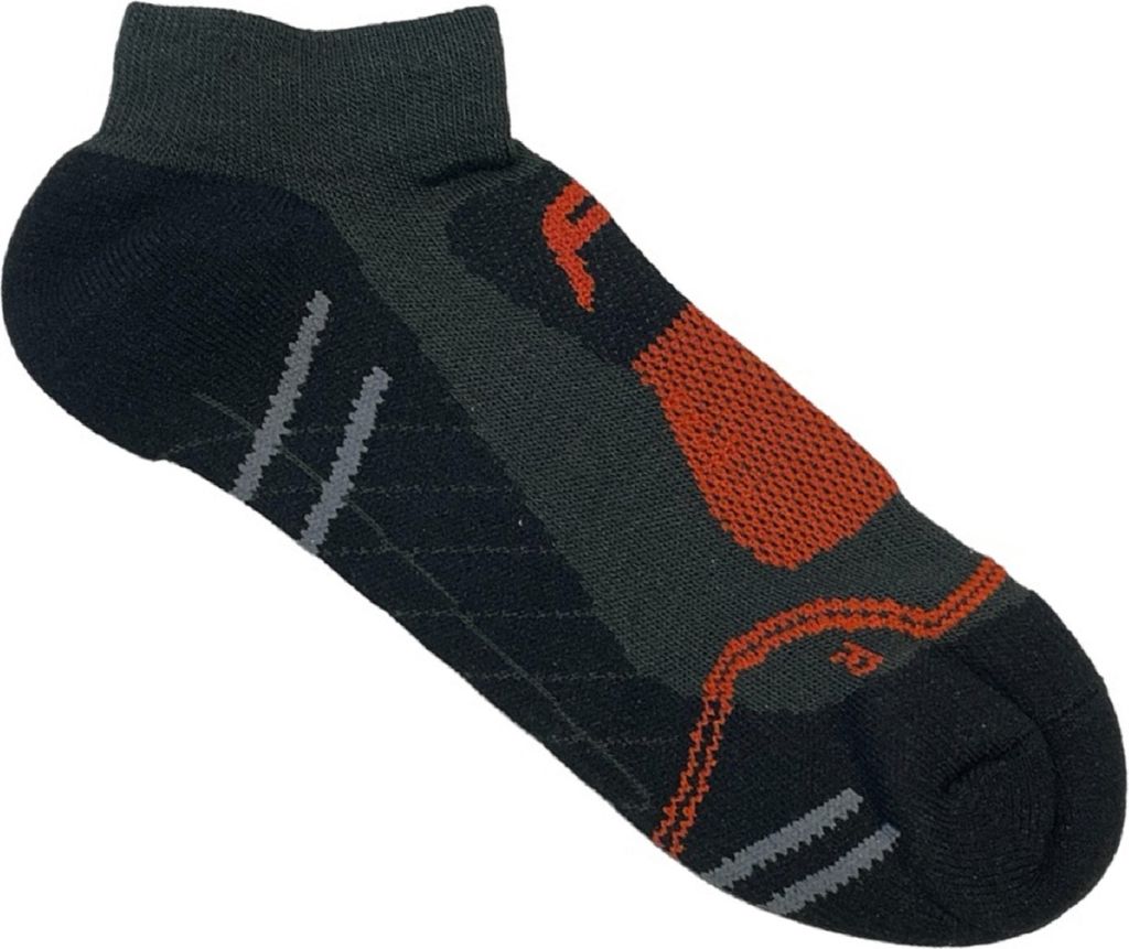 F-Lite MTB Mountainbike Short Coolmax (Polyesterfasern) Socken Fahrradsocken Funktionssocken Sneakersocken kurz grau/schwarz/rot 24-4513-7-0192, Gr...