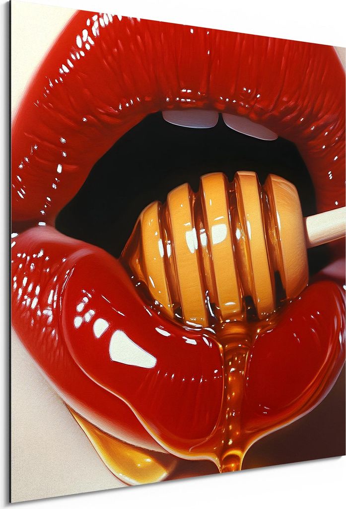 DEQORI Alu-Dibond Bild Weiß 50x50 cm 'Süßes Verlangen' Wandbild Metall dünn Design