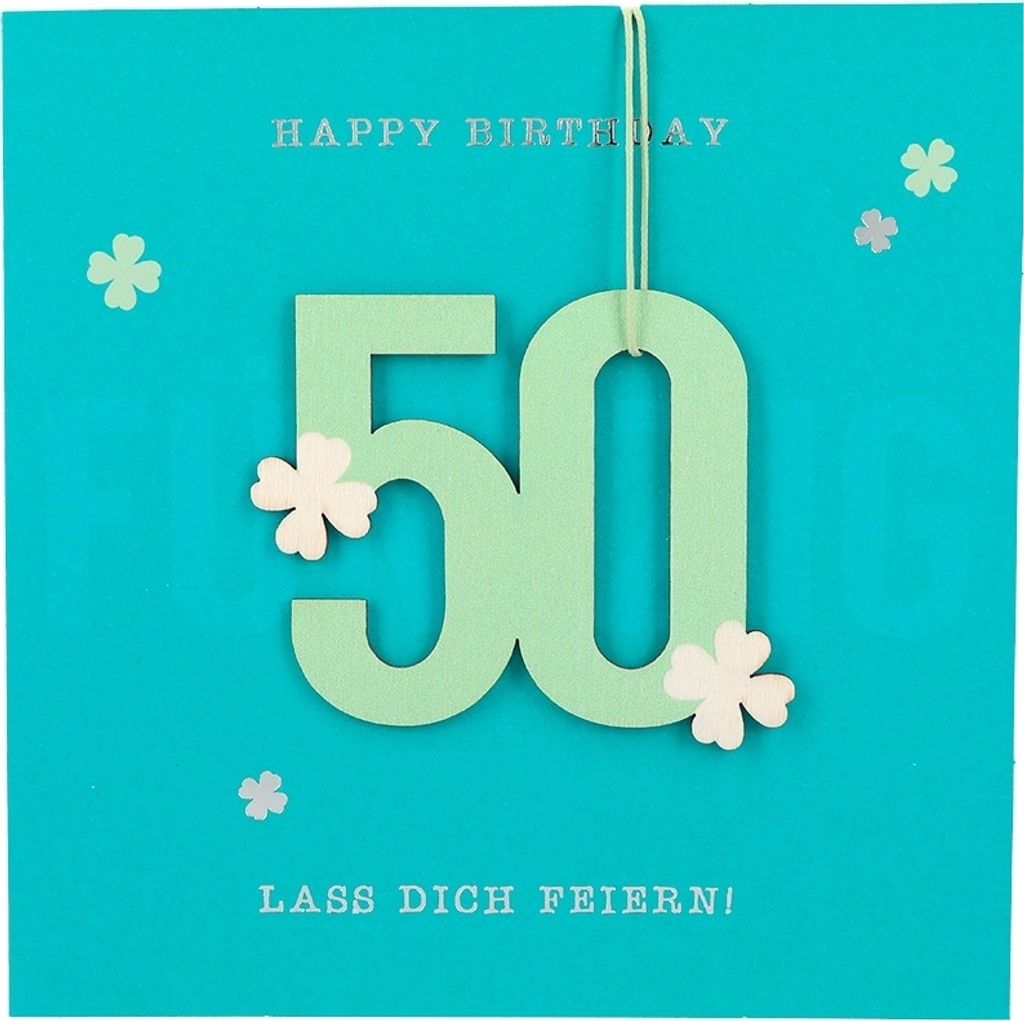 Depesche Klappkarte mit Anhänger : Happy Birthday 50 Lass dich feiern! Karte mit Anhänger: Happy Birthday 50 Lass dich feiern!