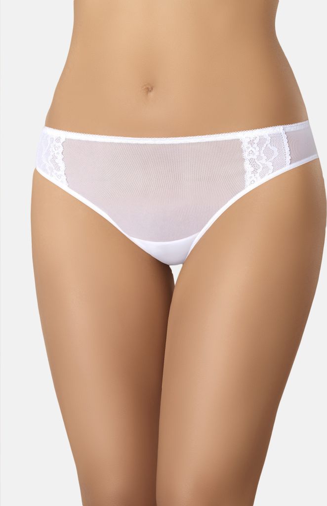 Teyli Mesh Slip mit floraler Spitze Sara Female 332 weiß L