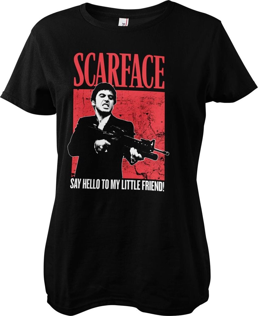 Say Hello To My Little Friend Girly Tee - Small - Black