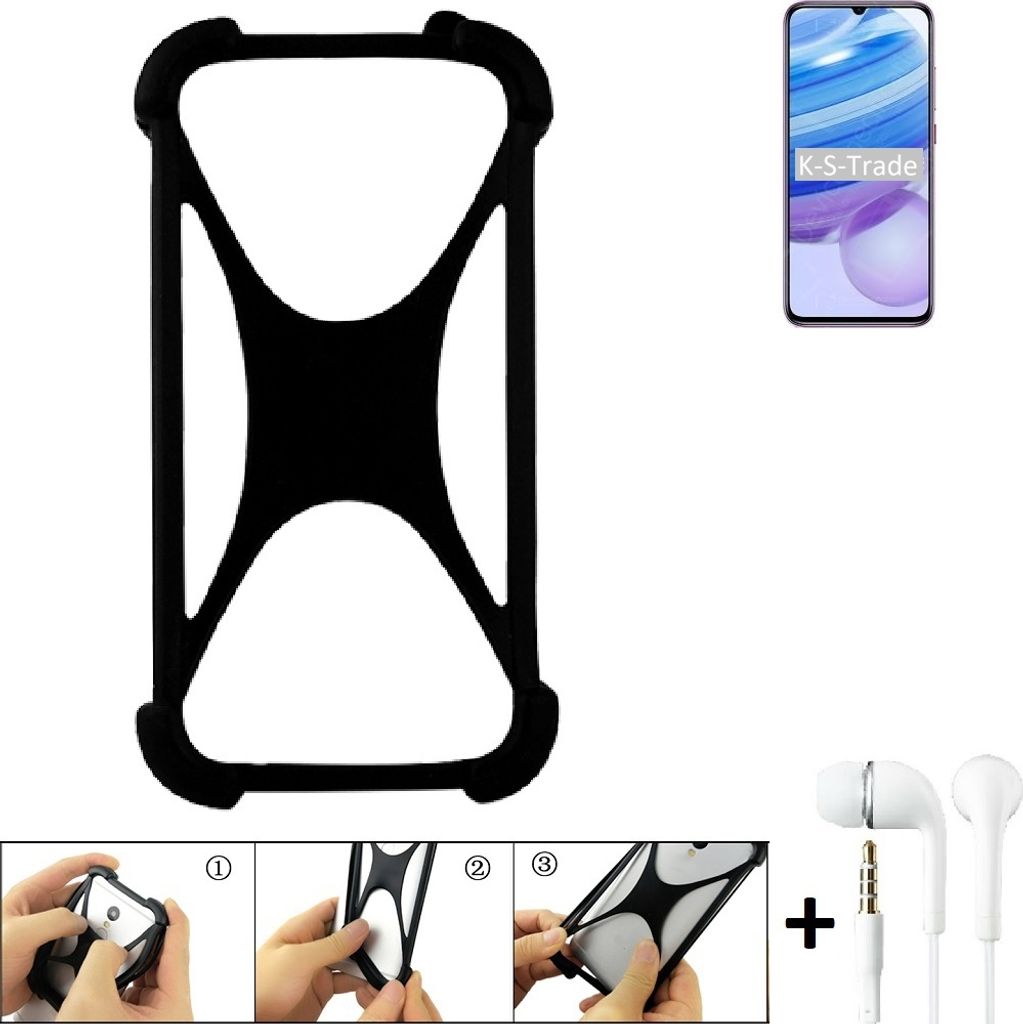 K-S-Trade Handy-Hülle + headphones kompatibel mit Xiaomi Redmi 10X Pro Schutz-Hülle Bumper Silikon Cover Case Silikoncase Silikonbumper TPU Softcase