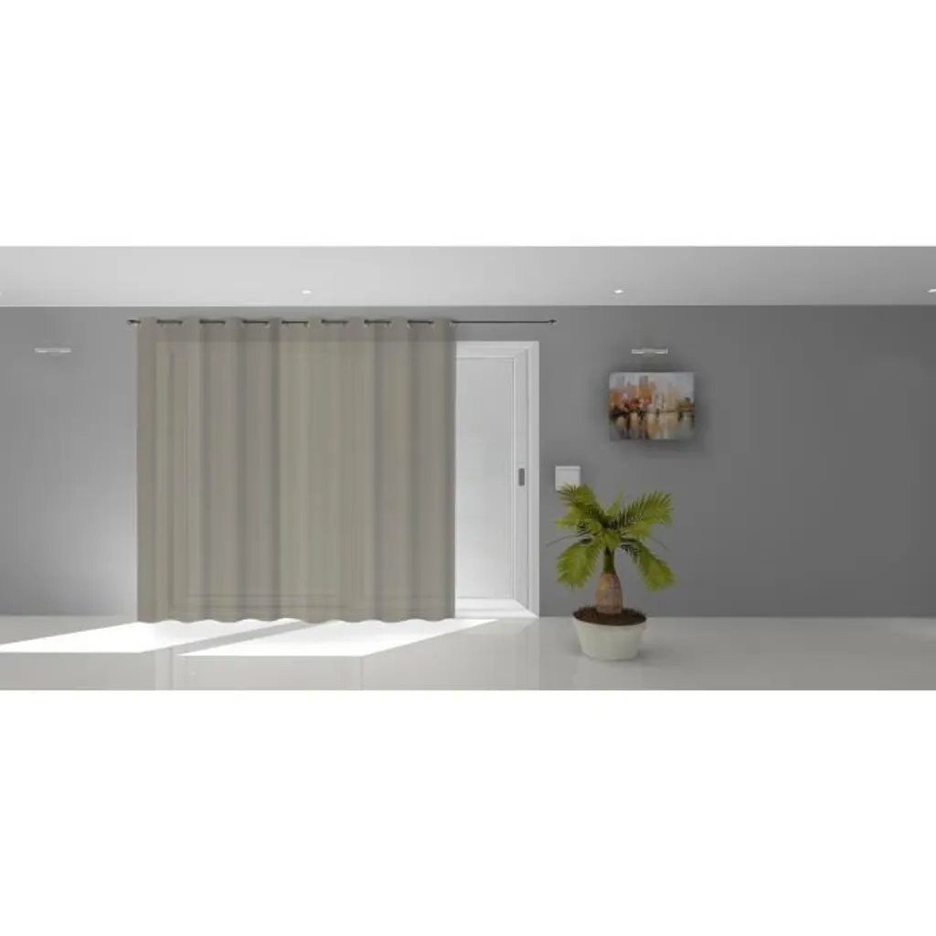 Voilage salon Noémie 280x250 cm Soleil d'Ocre coloris Taupe pour séjour