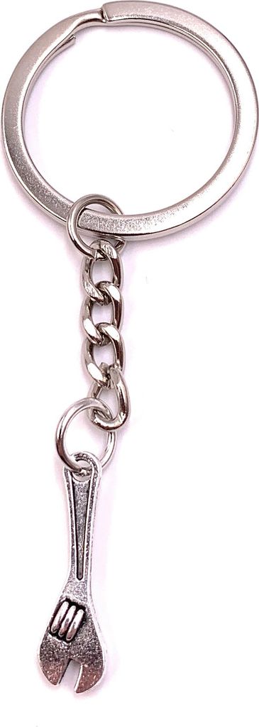 Onwomania Schlüsselanhänger Engländer Maulschlüssel Schraubenschlüssel silber Metall Anhänger Charm