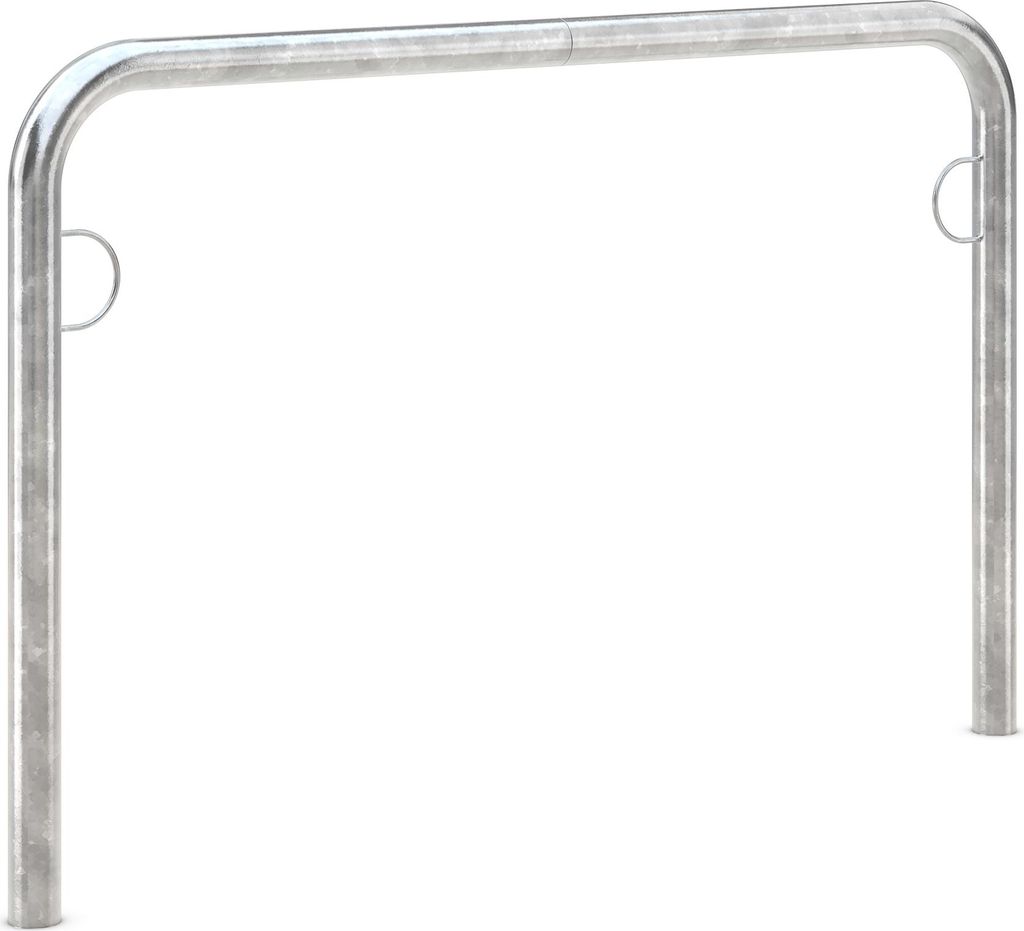 Anlehnparker aus verzinktem Stahlrohr 48 mm, LxH 1250x1140 mm, zum Einbetonieren