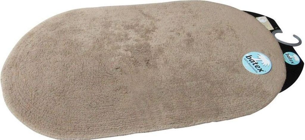 Batex Badematte Badteppich Badvorleger Duschvorleger Badezimmerteppich 65x120cm Duo Baumwolle taupe oval