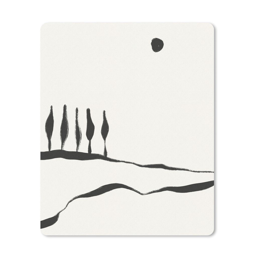 MuchoWow Mauspad Mousepad Landschaft - Abstrakt - Schwarz und weiß 30x40 cm - Mousepads - Maus Mat - Pad - Mausunterlage - Mausmatten
