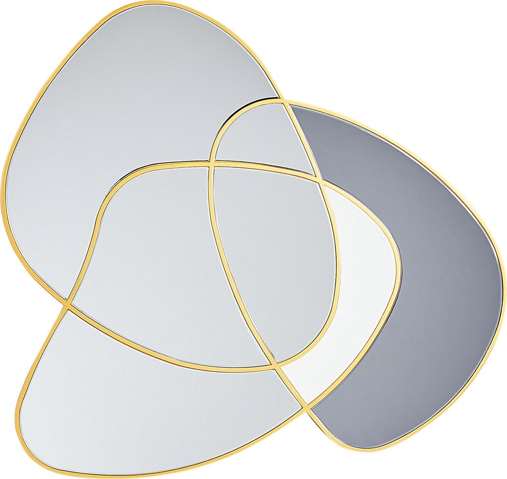 BELIANI Wandspiegel Gold aus Glas Asymmetrisch 99 x 89 cm Gefärbtes Glas mit Rahmen Abstrakter Stil Wanddekoration Wohnaccessoires
