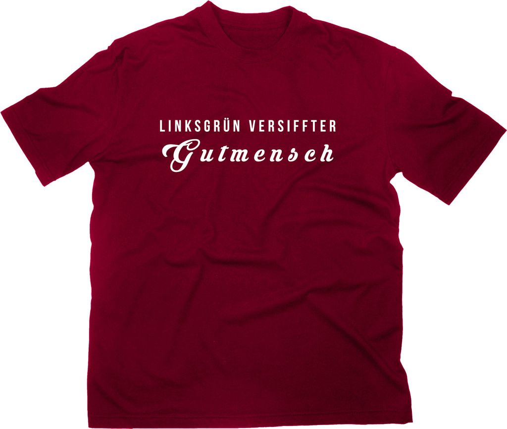 Styletex23 T-Shirt Linksgrün versiffter Gutmensch, maroon, L