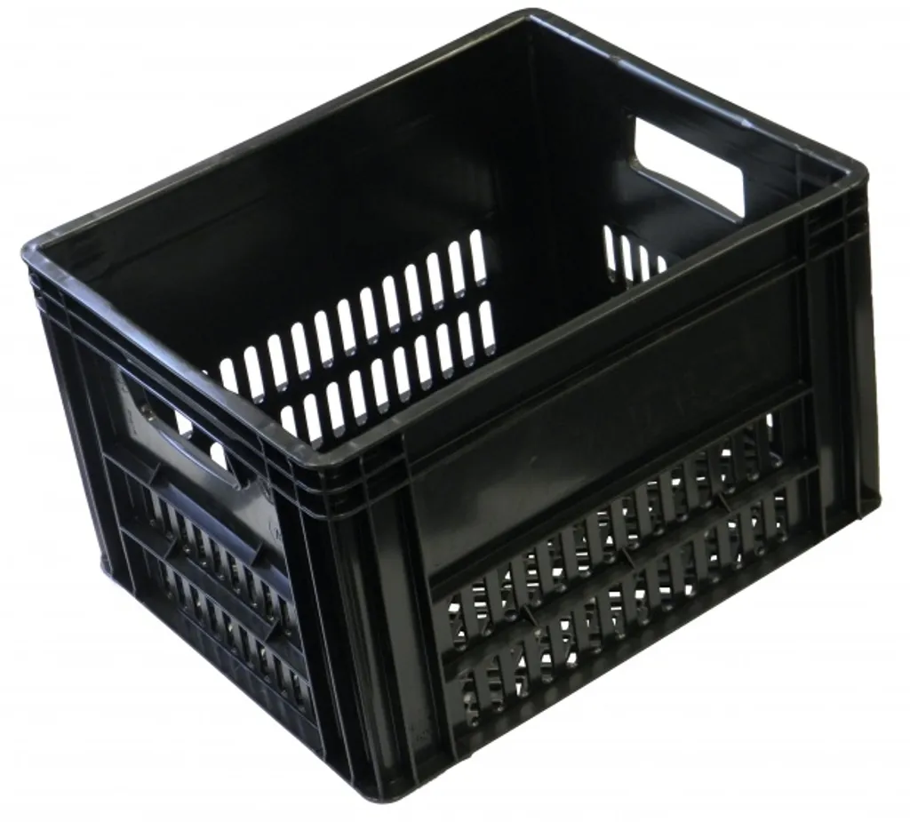 Caisse à vélo Hi-point 41L en plastique noir robuste pour porte-bagages