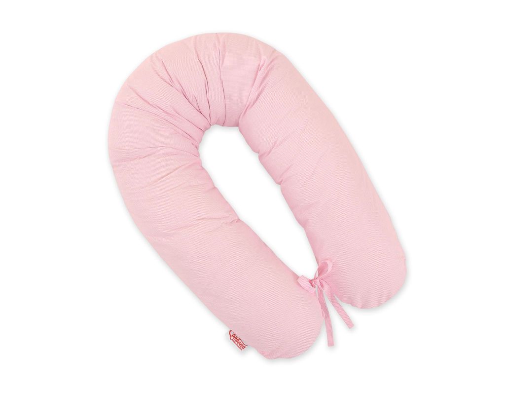 Schwangerschaftskissen mit Bezug - Rosa Streifen Produktbild 