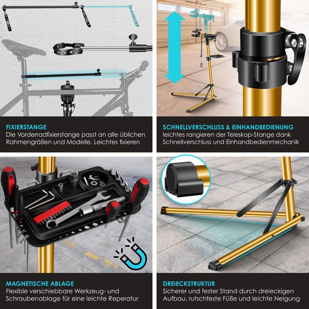 KESSER® Fahrradmontageständer Profi Reparaturständer Produktbild 3
