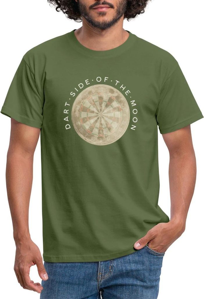 Spreadshirt Dart Side Of The Moon Vintage Look Männer T-Shirt, L, Militärgrün