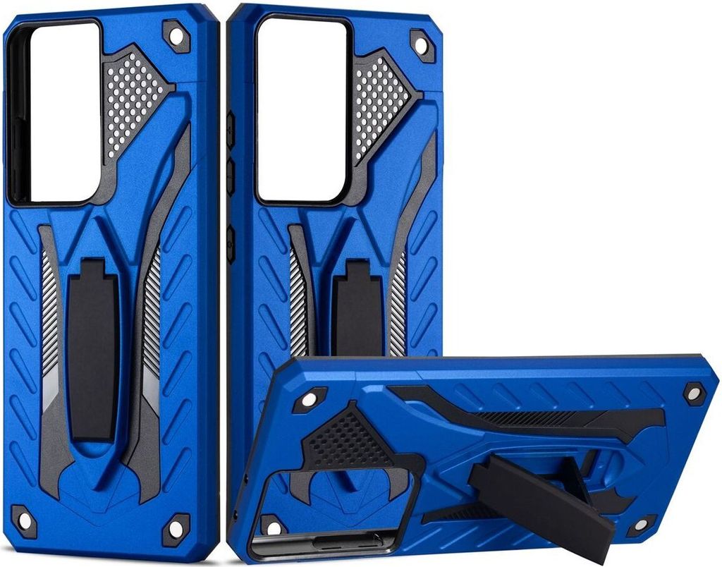 König Design Hülle kompatibel mit Samsung Galaxy S21 Ultra Kunststoff Soft Handyhülle - Handy Case Blau
