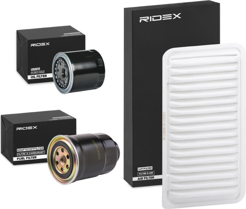 RIDEX Filterset Inspektionspaket Filtersatz für BMW X5 (E53) für RENAULT CLIO II (BB0/1/2, CB0/1/2) für TOYOTA Yaris Schrägheck (P9) für CITRO...