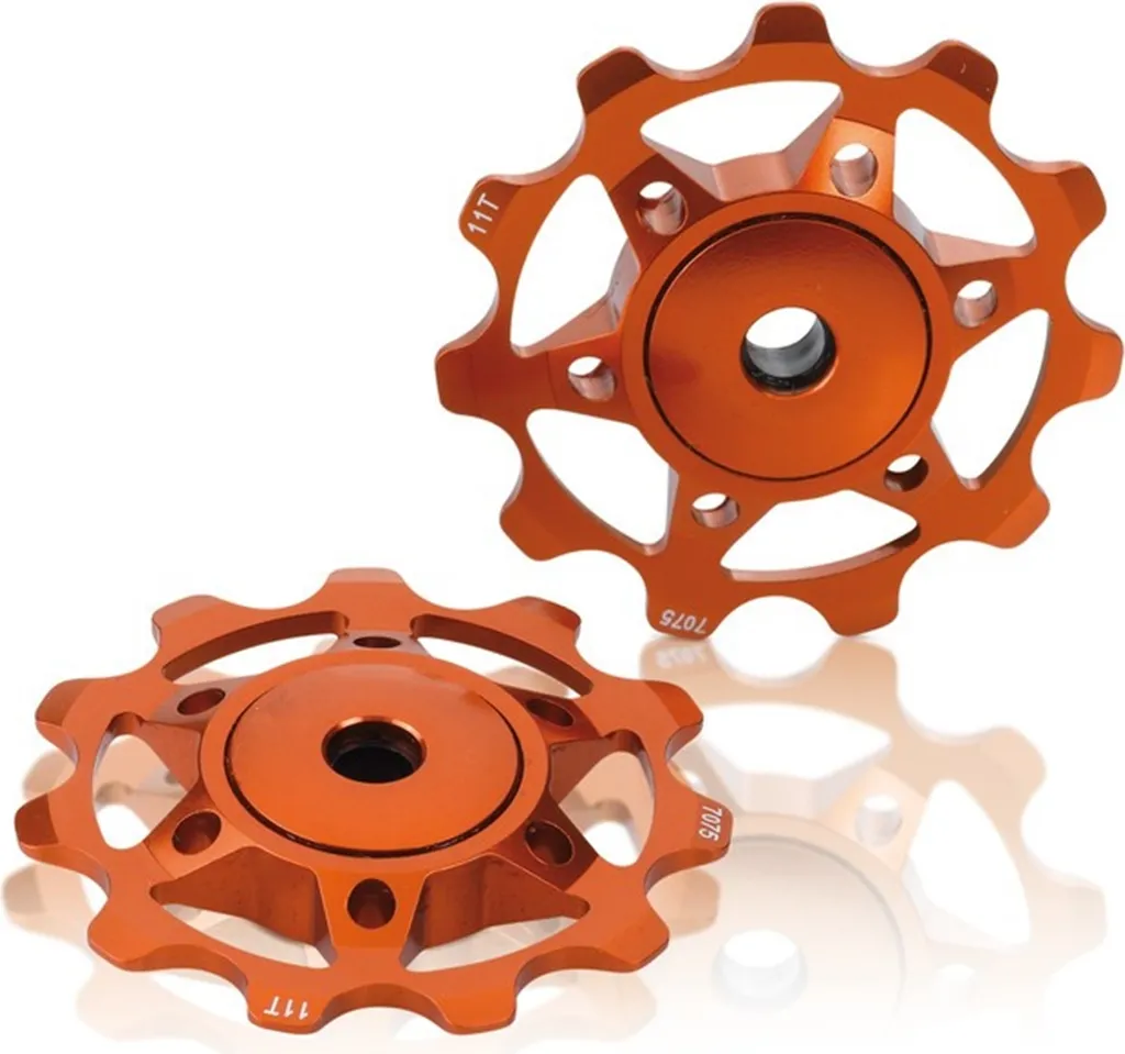Poulie dérailleur XLCPolyuréthaneA02 orange ultra résistante et fluide