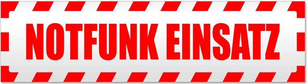 Notfunk Einsatz gestreift Magnetschild Schild magnetisch