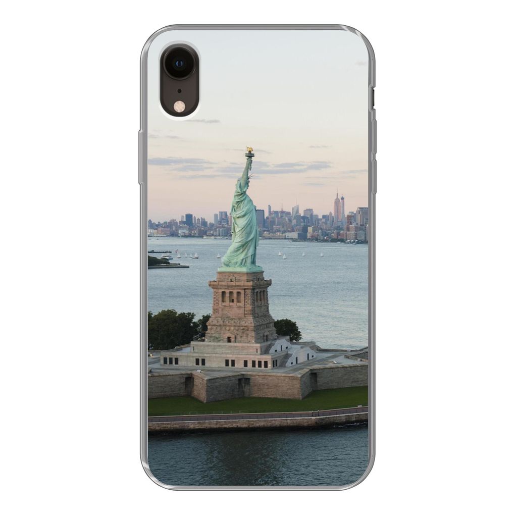 MuchoWow Handyhülle Schutzhülle Hülle für iPhone XR New York - Freiheitsstatue - Amerika Silikon Softcase Handy Hülle - Schutzdeckel