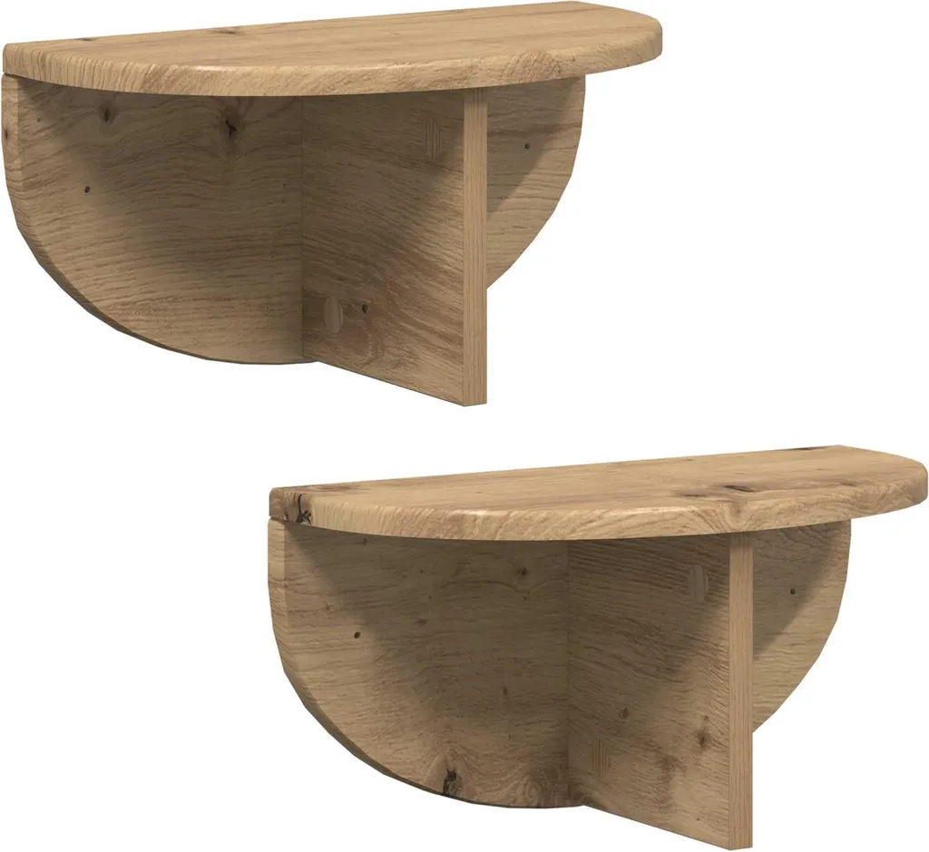 vidaXL Mensola Rovere Artigianale 38x19x19 cm (2pz) - Montaggio Facile