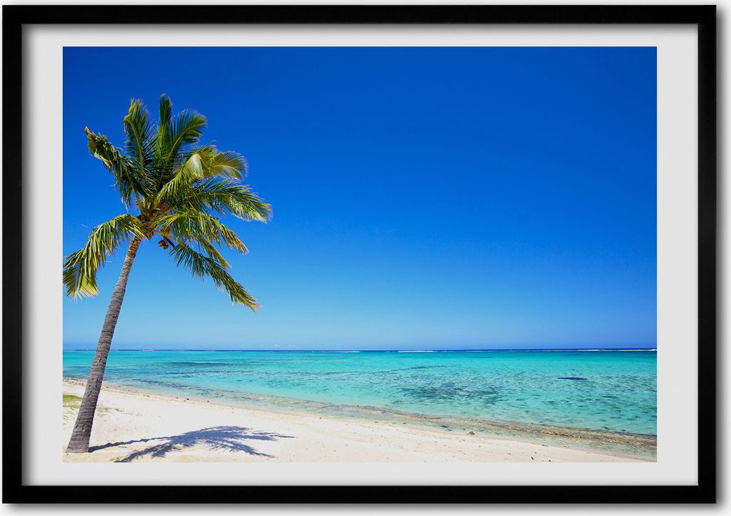 Bild - Bilderrahmen - 100 cm x 70 cm - MDF - Rahmen - Foto - Wandkunst Tropischer Strand