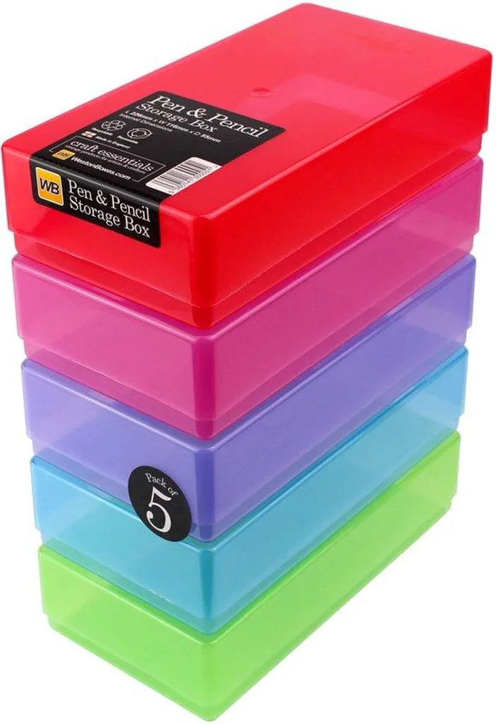 Boîte de Rangement Plastique pour Stylos et Fournitures - Set de 5 Pièces