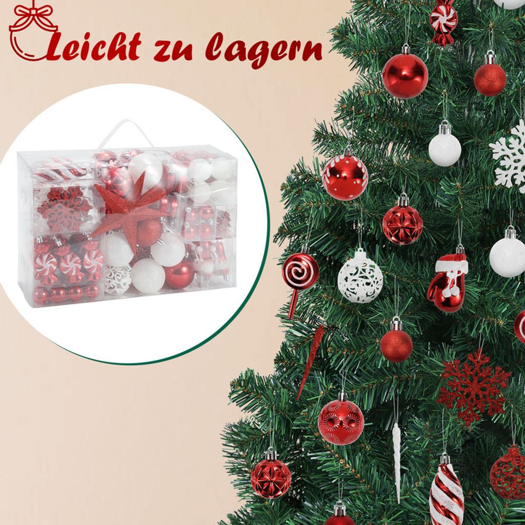 6 Weihnachtskugeln 8cm Bruchfest - Sicherer Christbaumschmuck Für Familien
