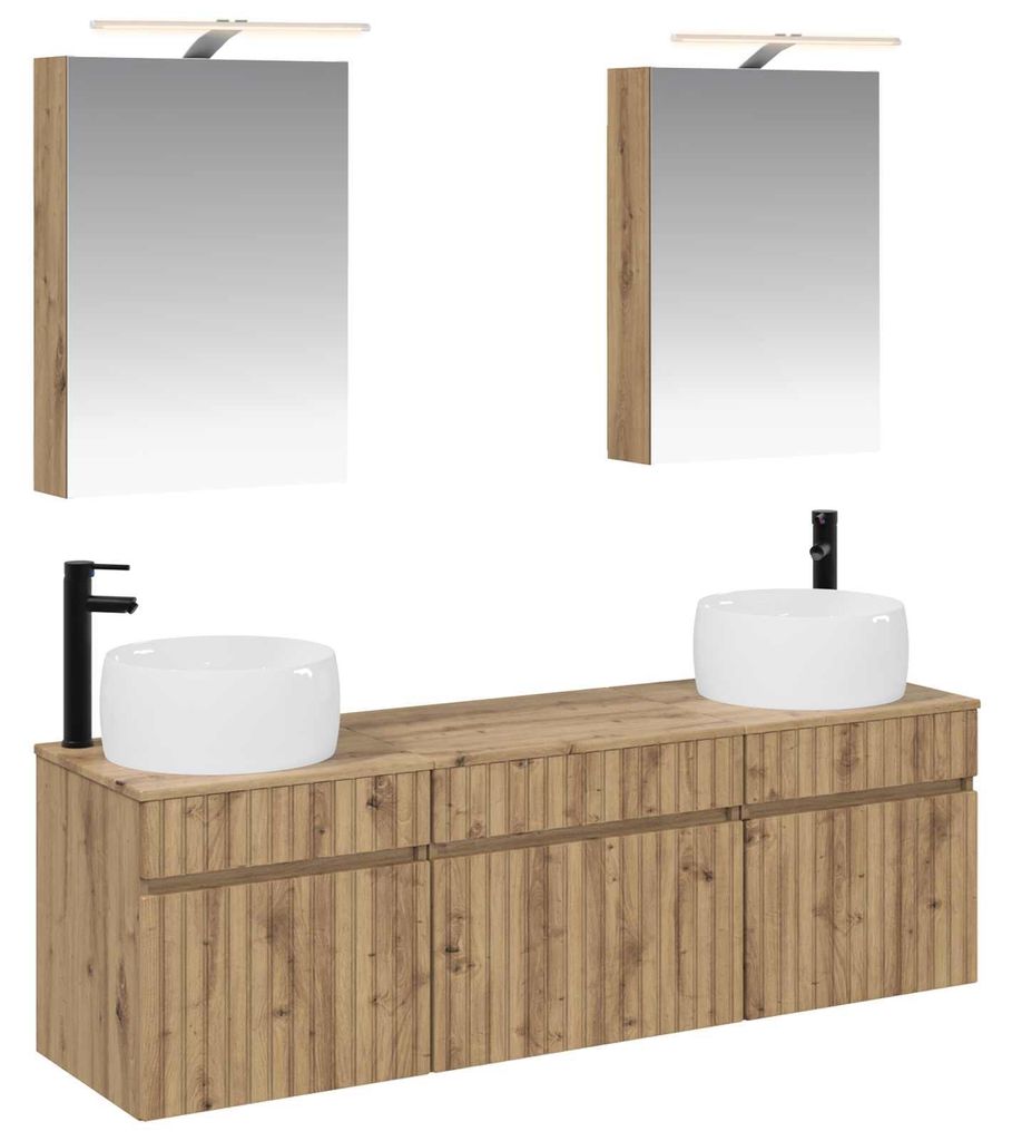 vidaXL Badezimmerschrank-Set 5 pcs Artisan-Eiche 50 x 14,5 x 70 cm