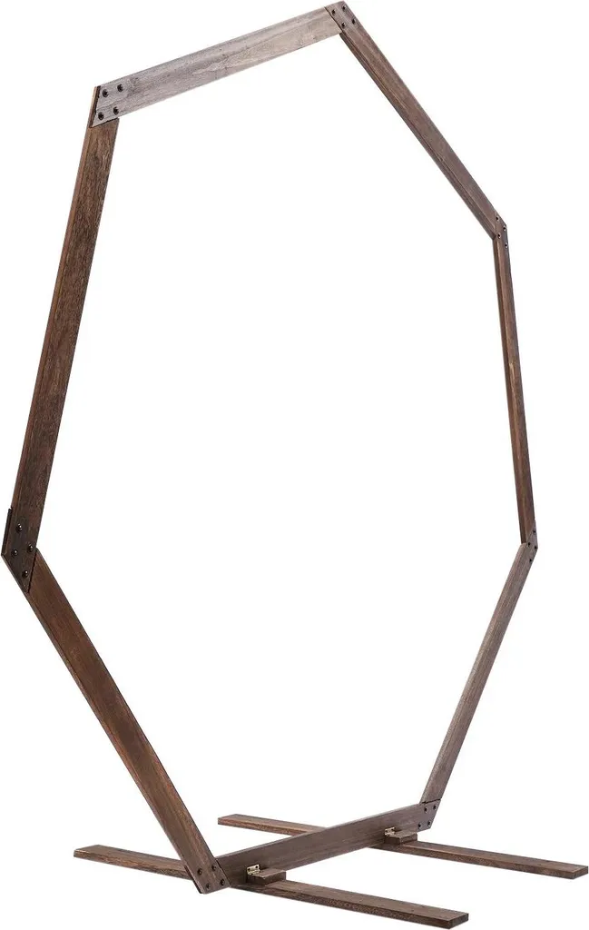 Décoration de cérémonie laïque - Arche ronde en bois 80 cm brun chocolat