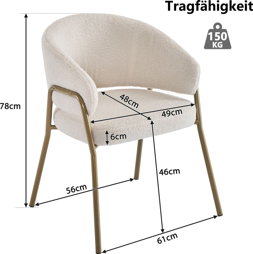 Flieks Polsterstuhl 6er Set, Wohnzimmerstuhl mit Produktbild 5