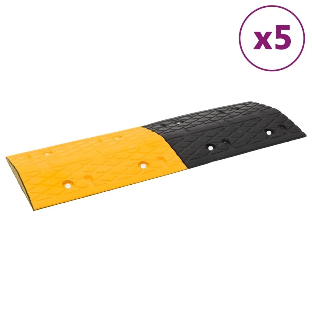 Möbel Bodenschwellen 5 Stk. Gelb & Schwarz 97x32,5x4 cm Gummi - Sicherheitsspiegel 3157045