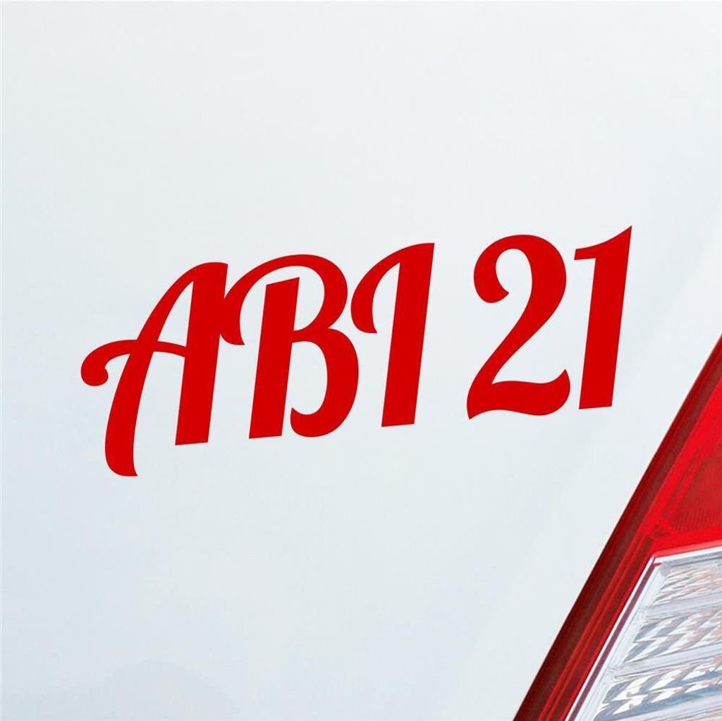 Auto Aufkleber ABI 21 Abitur 2021 19x7 cm Rot Sticker Heckscheibenaufkleber