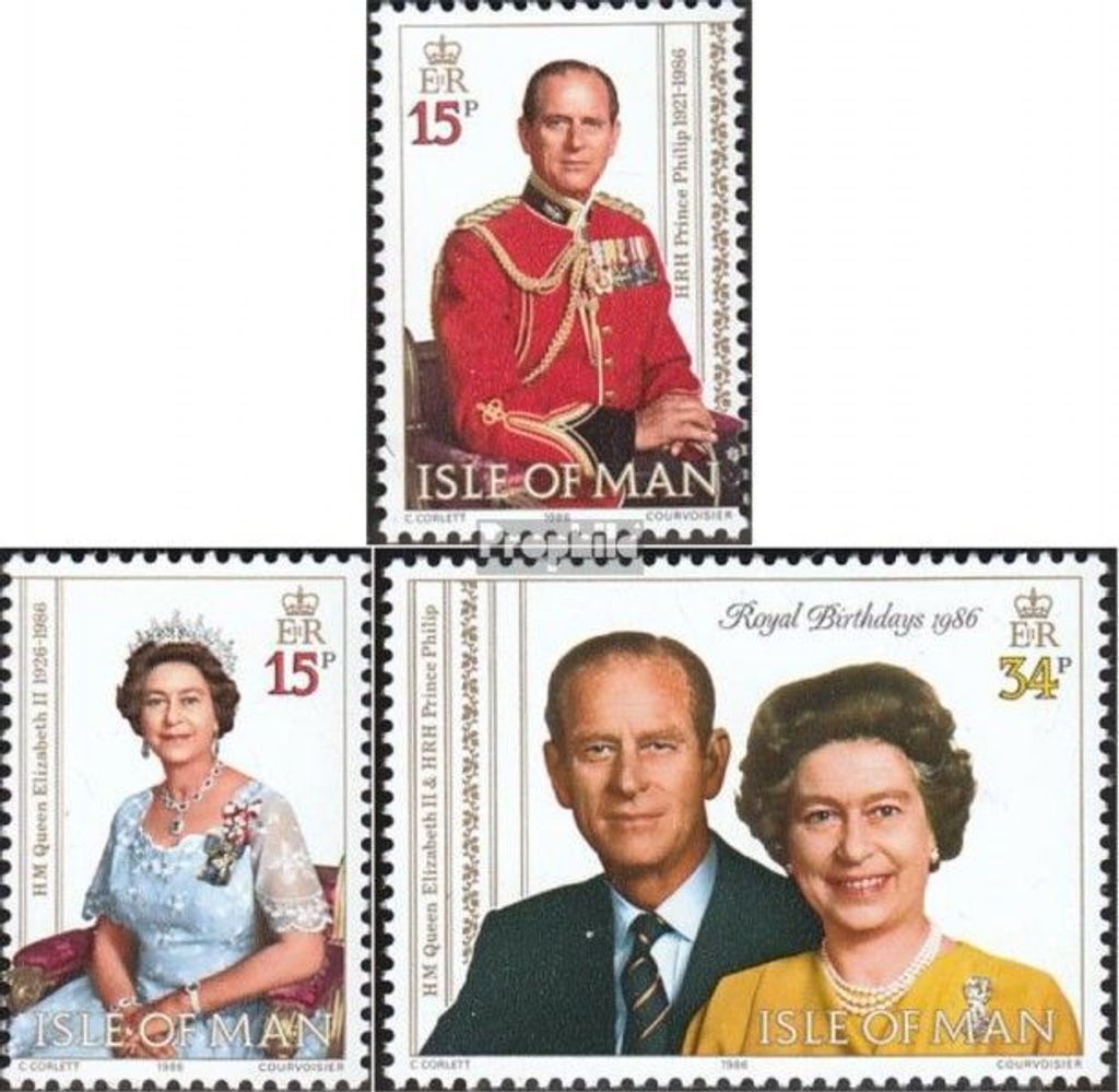 Briefmarken GB - Isle of Man 1986 Mi 319-320 Paar,321 (kompl.Ausg.) postfrisch Elisabeth